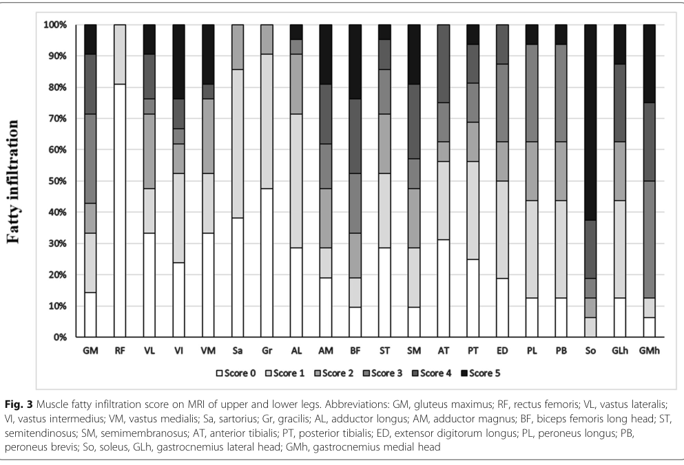 ## Context ID: pqac-00000020 The document contains several visuals summarizing the muscle MRI involvement and phenotype distribution of the NLSDM cohort. Figure